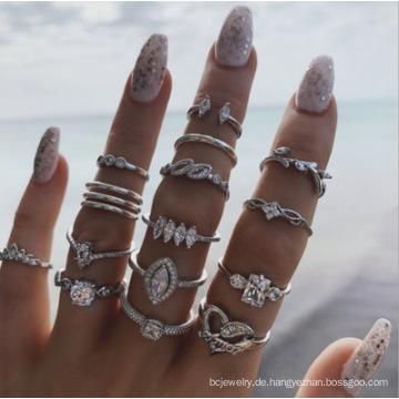 Shangjie Oem Anillo Retro Ring -Set Boho -Legierungsringe Sets für alle Finger Coole Gothic Ringe